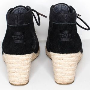 Toms Womens Wedge Canvas Desert Lace Up Espadrille